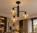 Lampa sufitowa 3xE27 FLEX BLACK/HONEY
