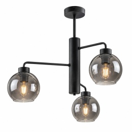 Lampa sufitowa 3xE27 FLEX BLACK/SMOKY