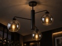 Lampa sufitowa 3xE27 FLEX BLACK/SMOKY
