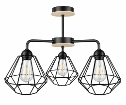 Lampa sufitowa 3xE27 FOSKAL BLACK WOOD