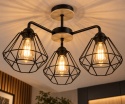 Lampa sufitowa 3xE27 FOSKAL BLACK WOOD
