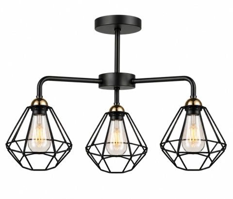 Lampa sufitowa 3xE27 FOSKAL BLACK/GOLD