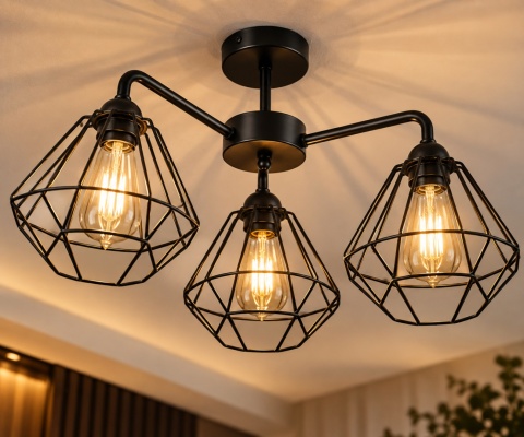 Lampa sufitowa 3xE27 FOSKAL BLACK