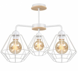 Lampa sufitowa 3xE27 FOSKAL WHITE WOOD