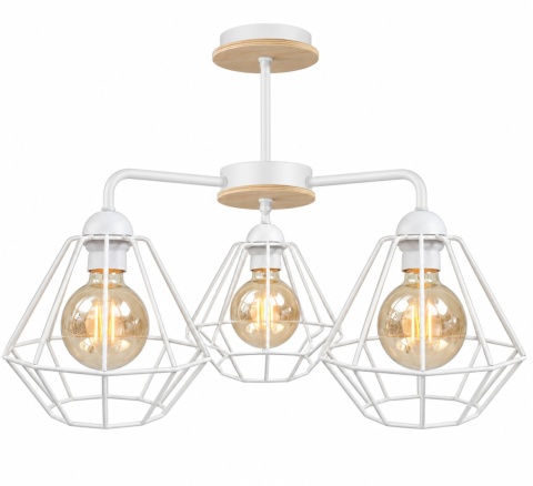Lampa sufitowa 3xE27 FOSKAL WHITE WOOD