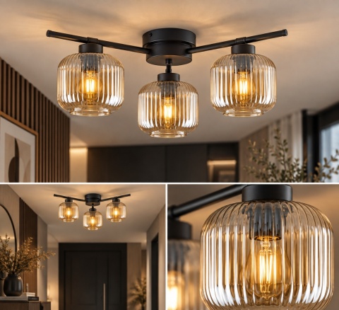 Lampa sufitowa 3xE27 FOTON AMBER