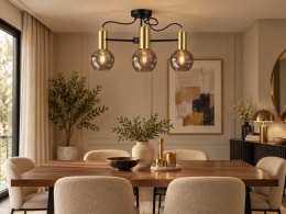 Lampa sufitowa 3xE27 LIV BLACK/GOLD