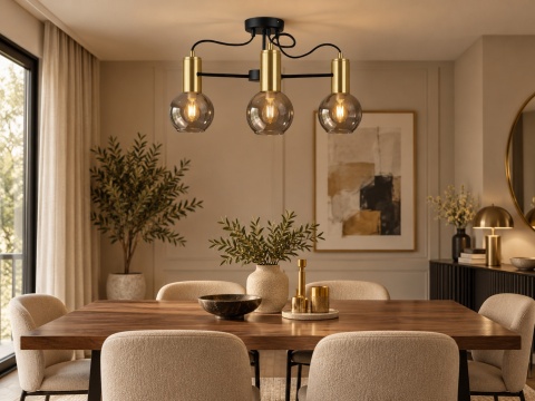 Lampa sufitowa 3xE27 LIV BLACK/GOLD
