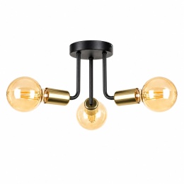 Lampa sufitowa 3xE27 LUNA BLACK/GOLD