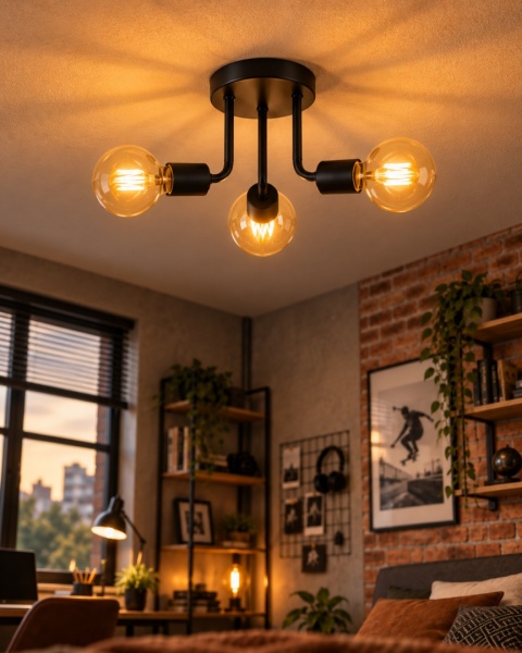 Lampa sufitowa 3xE27 LUNA BLACK