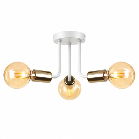 Lampa sufitowa 3xE27 LUNA WHITE/GOLD
