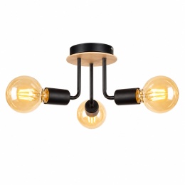 Lampa sufitowa 3xE27 LUNA WOOD BLACK