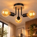 Lampa sufitowa 3xE27 LUNA WOOD BLACK