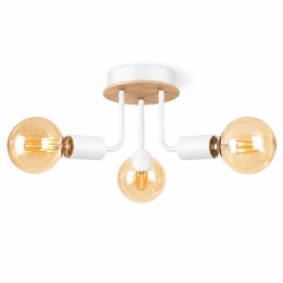 Lampa sufitowa 3xE27 LUNA WOOD WHITE