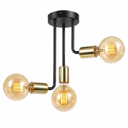 Lampa sufitowa 3xE27 MEGAN BLACK/GOLD