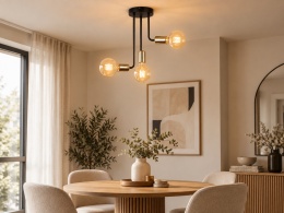 Lampa sufitowa 3xE27 MEGAN BLACK/GOLD