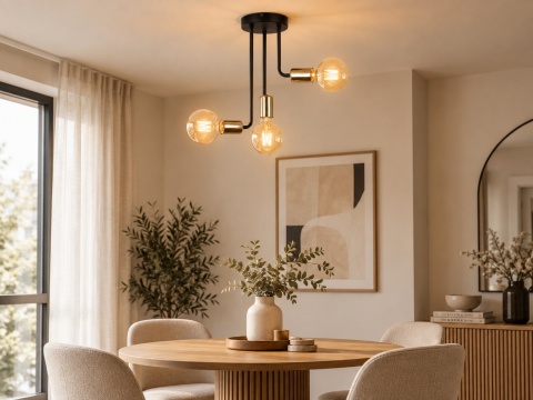 Lampa sufitowa 3xE27 MEGAN BLACK/GOLD