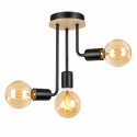 Lampa sufitowa 3xE27 MEGAN WOOD BLACK