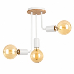 Lampa sufitowa 3xE27 MEGAN WOOD WHITE