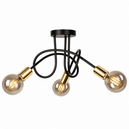 Lampa sufitowa 3xE27 RUMBA BLACK/GOLD