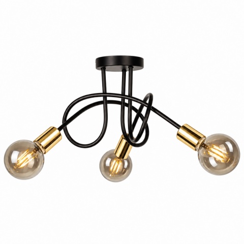 Lampa sufitowa 3xE27 RUMBA BLACK/GOLD