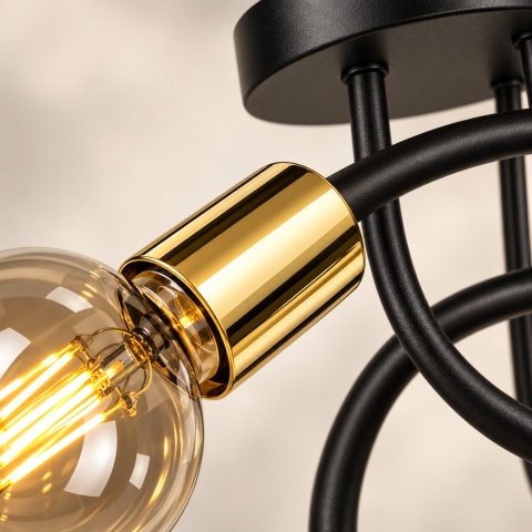Lampa sufitowa 3xE27 RUMBA BLACK/GOLD