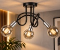 Lampa sufitowa 3xE27 RUMBA BLACK/SILVER
