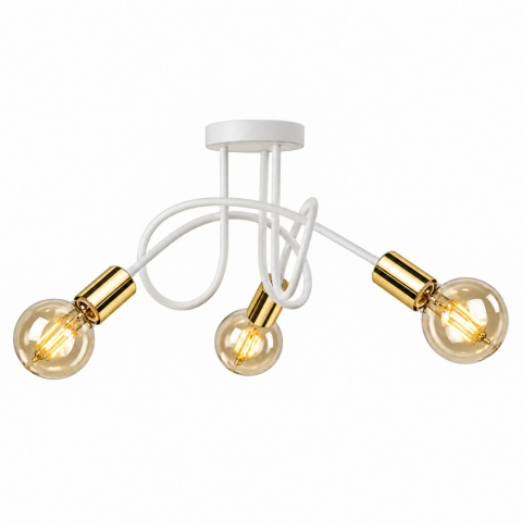 Lampa sufitowa 3xE27 RUMBA WHITE/GOLD