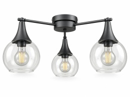 Lampa sufitowa 3xE27 STAR CLEAR BLACK