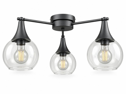 Lampa sufitowa 3xE27 STAR CLEAR BLACK
