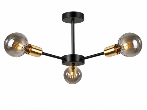Lampa sufitowa 3xE27 SUN BLACK/GOLD