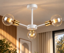 Lampa sufitowa 3xE27 SUN WHITE/GOLD