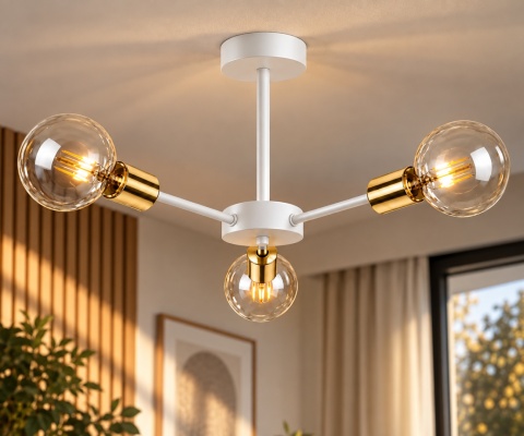 Ceiling Lamp 3xE27 SUN WHITE/GOLD