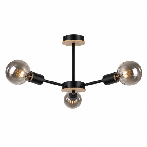 Lampa sufitowa 3xE27 SUN WOOD BLACK