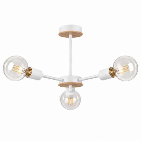 Lampa sufitowa 3xE27 SUN WOOD WHITE