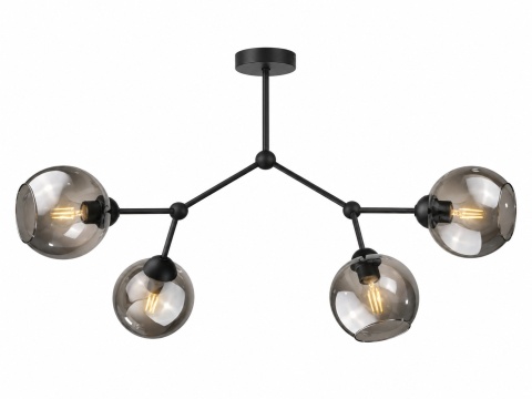 Lampa sufitowa 4xE27 ACRO BLACK/SMOKY
