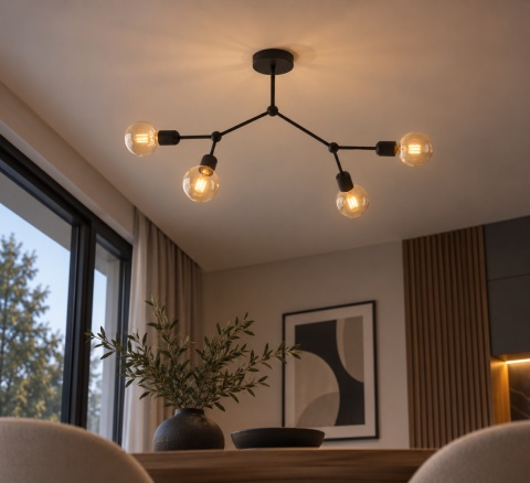 Lampa sufitowa 4xE27 ACRO BLACK
