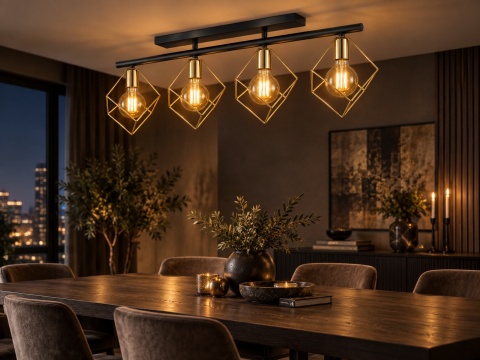 Lampa sufitowa 4xE27 ARNICA BLACK/GOLD