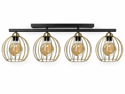 Lampa sufitowa 4xE27 BACCA BLACK/GOLD