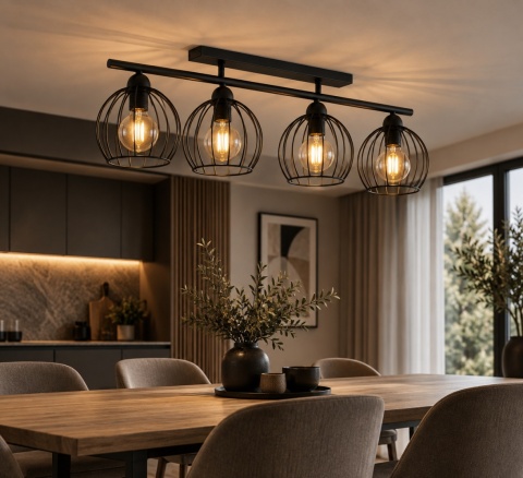 Lampa sufitowa 4xE27 BACCA BLACK