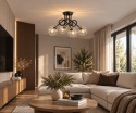 Lampa sufitowa 4xE27 EVIE BLACK/GOLD