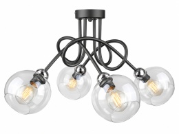 Lampa sufitowa 4xE27 EVIE BLACK/SILVER