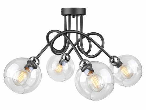 Lampa sufitowa 4xE27 EVIE BLACK/SILVER