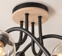 Lampa sufitowa 4xE27 EVIE BLACK/WOOD