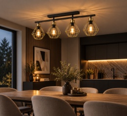 Lampa sufitowa 4xE27 FEBRIS BLACK/GOLD