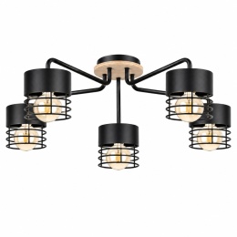 Lampa sufitowa 5xE27 CASA BLACK WOOD