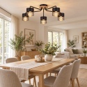 Lampa sufitowa 5xE27 CASA BLACK WOOD