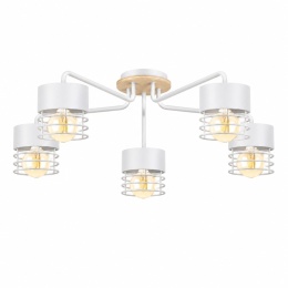 Lampa sufitowa 5xE27 CASA WHITE WOOD