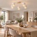 Lampa sufitowa 5xE27 CASA WHITE WOOD