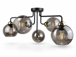 Lampa sufitowa 5xE27 COSMO BLACK/GOLD